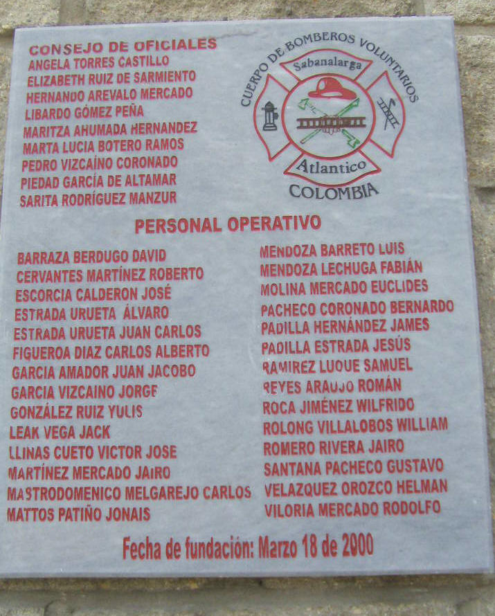 Bomberos Sabanalarga Atlantico- sus fundadores